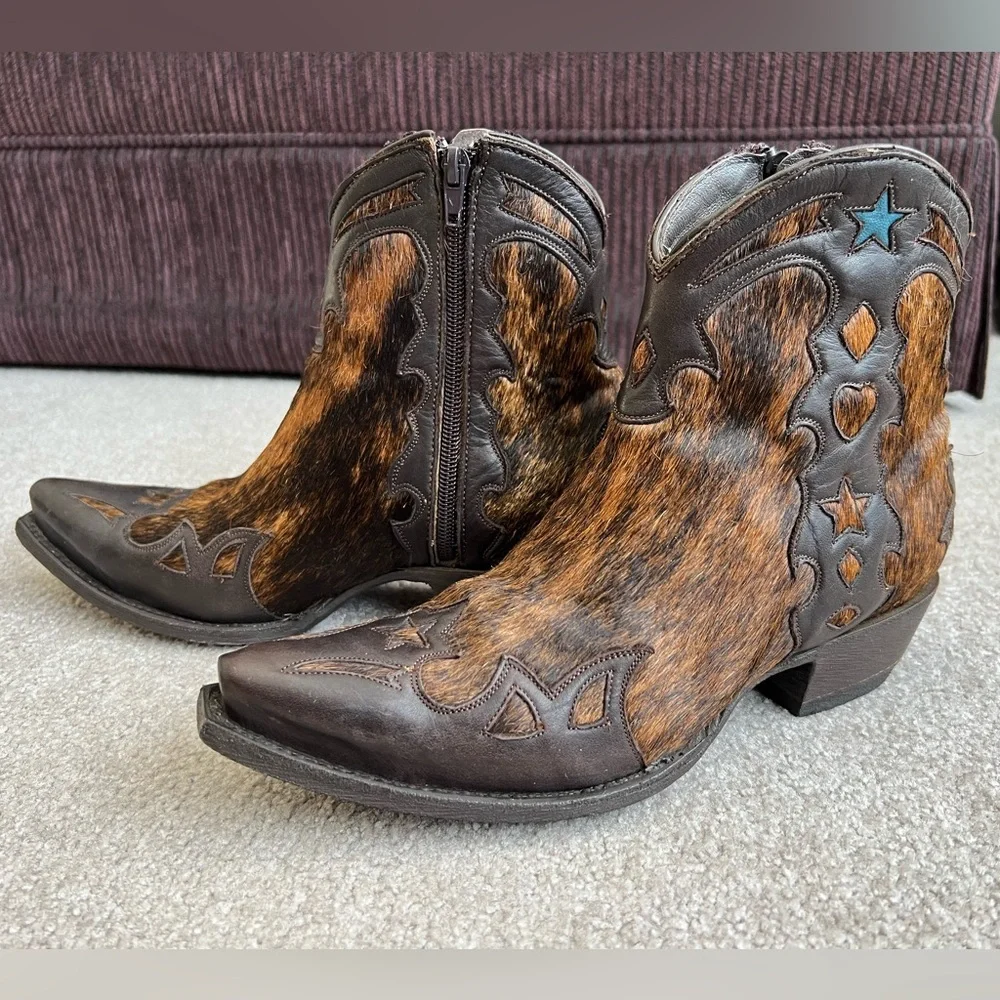 Old Gringo 8.5 B Western Cowboy Boots Zip Ankle Booties - Picture 1 of 7